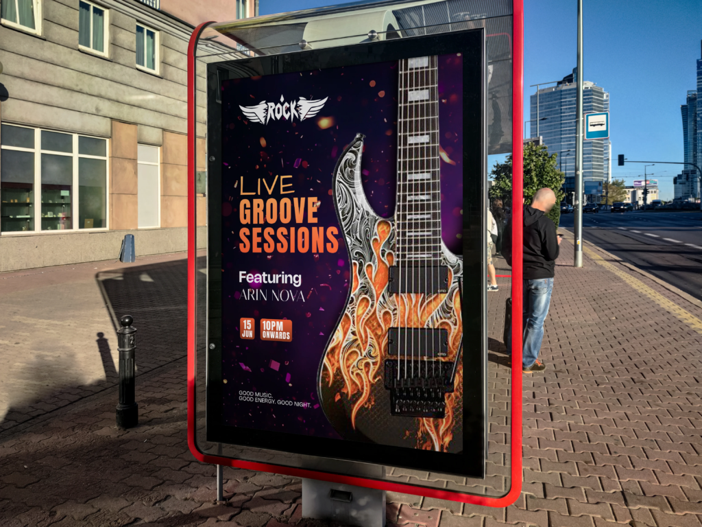 Rock Live Groove Sessions Poster Design