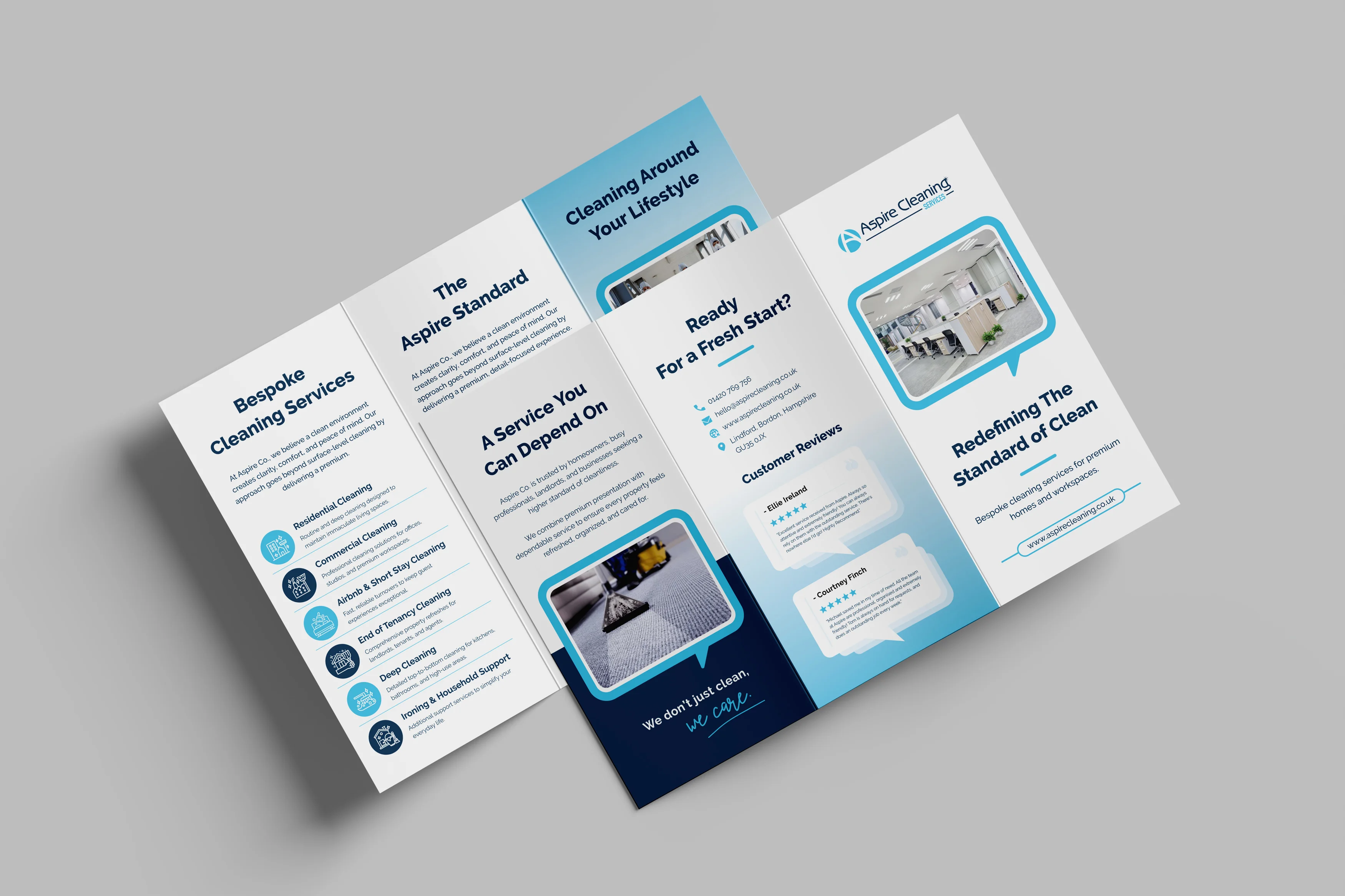 Aspire Cleaning Tri-Fold Brochure Design