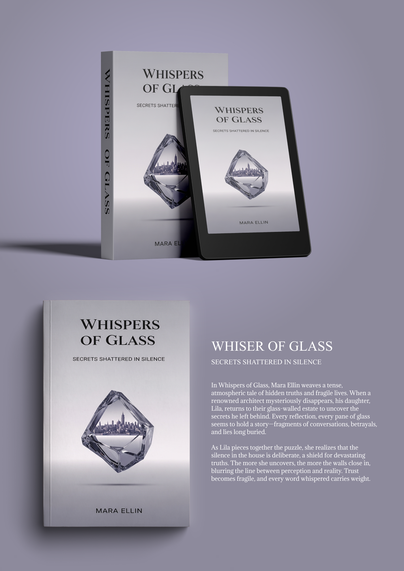 Whispers of Glass Book Cover Design