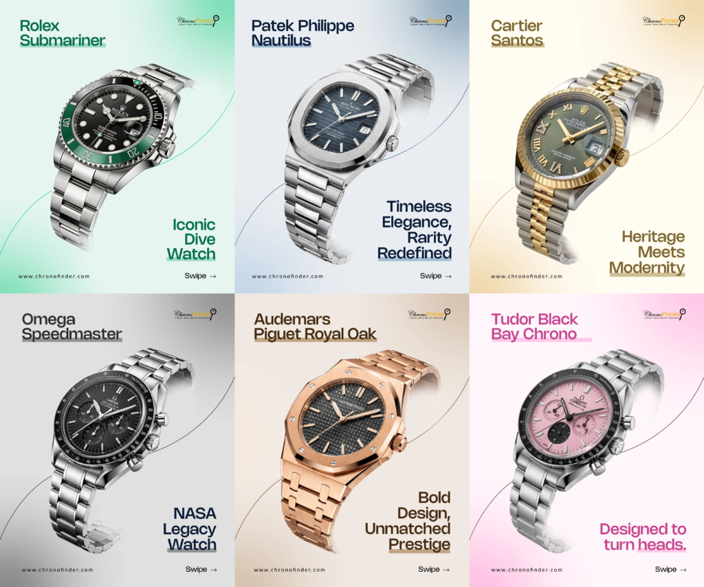 ChronoFinder Luxury Watch Carousel Design